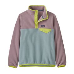 Made with warm  double-faced fleece from 100% recycled polyester  the kids' Patagonia Lightweight Synchilla Snap-T pullover is a versatile choice for all kinds of activities. 50% Logo, Patagonia Kids, Patagonia Fleece, Kids Fleece, Boy Hat, Fleece Sweater, Rei Co-op, Cool Sweaters, Casual Sweaters