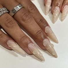 Beige Nail Designs, Drop Nails, Neutral Manicure, Beige Nail, Beige Nails Design, Water Nails, Beige Nails, Cream Nails