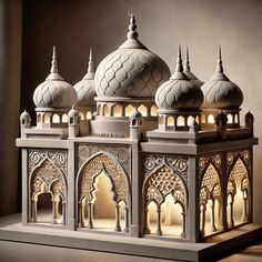 an intricately designed model of a mosque