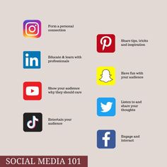 the social media icons are shown in different colors and sizes, including red, white, blue