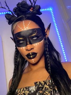 Dark Elf Halloween, Elf Halloween Makeup, Dark Fantasy Makeup, Scary Witch Makeup, Dark Fairy Makeup, Elf Halloween, Fairy Halloween Makeup, Halloween Makeup Inspo