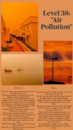 the back cover of an article about air pollution, with pictures of houses and boats