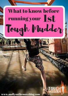 a person jumping in the air with text overlay reading what to know before running your 1st tough mudder