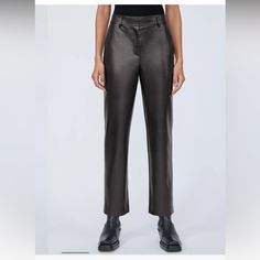 Brand New. These Are Sold Out Now On Aritzia. Only Wore Once To Try On. It’s A Really Flattering Design! Aritzia Melina Pant, Melina Pants, Melina Pant, Fall Pants, Aritzia Pants, Leather Pant, Glen Plaid, High Rise Pants, Denim Cotton