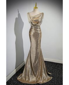 Get 10% off now! Buy sparkly gold sequin long mermaid fitted prom dress with pleats at cheap price online. Free stable shipping and pro custom service since 2009. Fitted Prom Dress, Prom Dress Short Lace, Champagne Prom Dress, Grey Prom Dress, Fitted Prom Dresses, Prom Dresses Long Mermaid, Prom Dresses Yellow, Dress With Pleats, Purple Prom Dress