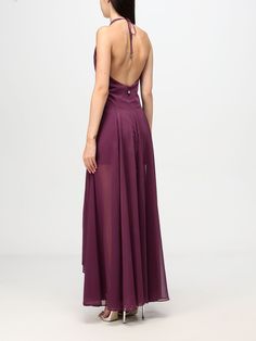 Dress ROTATE Woman color Plum Plum Backless Dress, Plum Dress, Halter Neckline, Halterneck Dress, Italian Fashion Designers, Halter Neck, Cocktail Party, Woman Colour, Italian Fashion