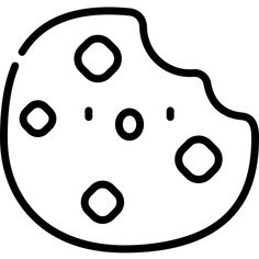 a black and white drawing of a cookie