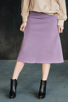 Sweatshirt Midi Skirt Everyday Midi Skirt Y2k Sweatshirt - Etsy Casual Purple Skirt For Winter, Winter Cotton Midi Skirt, Cotton Lined Pencil Skirt For Fall, Fall Cotton Lined Pencil Skirt, Casual Purple Midi Skirt, Purple Midi Skirt For Spring, Casual Lavender Skirt, Purple Relaxed Fit Knee-length Skirt, Casual Purple Skirt For Fall