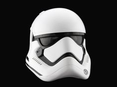 a star wars helmet is shown on a black background