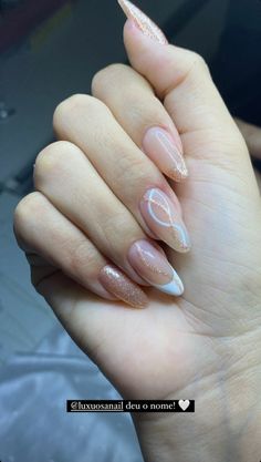 Almond Acrylic Nails, Sparkle Nails, Instagram Nails, Pink Acrylic Nails, Fire Nails, Nails Inspo, Creative Nails, Long Acrylic Nails