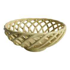 an image of a white bowl that is made out of plastic material and has wavy lines on the sides