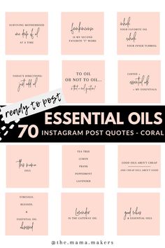 Instagram Post Quotes, Essential Oils Quotes, Logo Ig, Oil Quote, Young Living Business, List Of Essential Oils