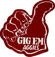 the sticker on the wall says gugem aggies, and shows a fist