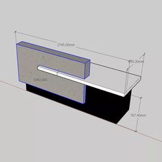 a drawing of a counter with measurements for the top