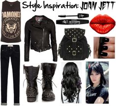 Rainy Day Outfit Grunge, Joan Jett Outfits, Outfits For Rainy Days, 80s Rocker Costume, Rainy Day Outfit For Fall, Rainy Day Outfit For Work