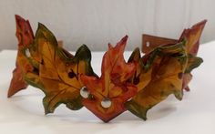 Maple Leaf Crown, Leaf Corset, Pagan Costume, Autumn Crown, Crown Headdress, Leaf Headband, Leaf Crown, Leaves Headband, Red And Brown