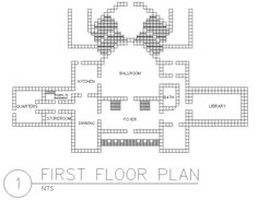 the first floor plan is shown in black and white