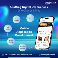 a cell phone with the words mobile application development on it