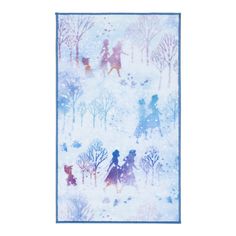 a cross stitch pattern with children and dogs in the snow, on a white background