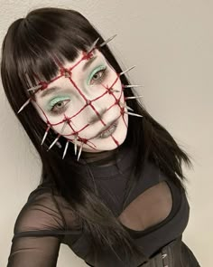 #alternative #sfxmakeupartist #pinhead 90s Horror Costumes, Pinhead Hellraiser Costume, Pin Head Costume, Pin Head Makeup, Horror Makeup Halloween, Makeup Sfx Ideas, Pinhead Costume Female, Alternative Costume Ideas, Halloween Costumes Alternative