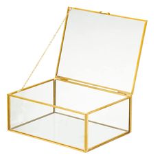 PRICES MAY VARY. 【UNIQUE DESIGN】The gold box looks elegant and gorgeous, the classic golden frame with high-quality glass is strong and delicate. Combining life and art to show different charm 【MULTIPURPOSE】The perfect size of this vintage glass box is perfect for placing jewelry/trinket/ greeting cards/ 5x7" photos/ small cosmetics. This glass display box will be very eye-catching on the living room/bathroom/wedding reception/dresser 【IDEAL GIFT CHOICE】This glass keepsake box will be a good cho Glass Display Box, School Rings, Jewelry Display Organizer, Glass Jewelry Box, Beautiful Storage, Box Organizer, Gold Box, Glass Boxes, Jewelry Card