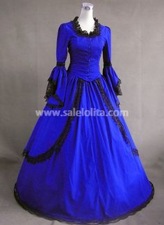 Royal Blue Vintage Victorian Dress for Sale Victorian Dresses For Sale, Vintage Victorian Dress, Historical Dresses Victorian, Victorian Gothic Wedding, Gothic Victorian Dresses, Victorian Wedding Dress, Victorian Dresses, Gowns With Sleeves, Historical Dresses