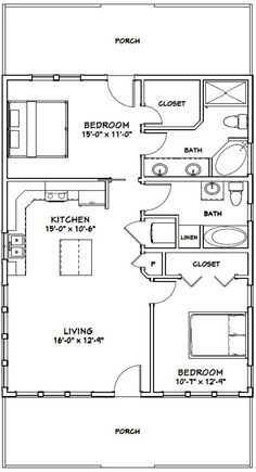 the floor plan for a two bedroom apartment with an attached living room and kitchen area