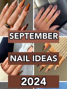 Nails September Colors, Nail Ideas Sept 2024, Sept Nails Colors, Nails For September Fall, Nails Inspiration September, Sept 2024 Nails, August September Nails 2024, Trendy Nails Autumn 2024, September 2024 Nail Trends