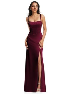 Burgundy Evening Dress, Satin Evening Gown, Stretch Satin Dress, Satin Evening Dresses, Satin Gown, Satin Maxi Dress, Burgundy Dress, Stretch Satin, Junior Dresses