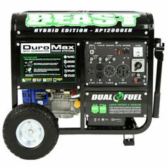 the dupl max portable generator is on display