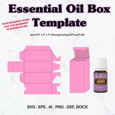 the essential oil box template is shown with instructions for how to make an empty bottle