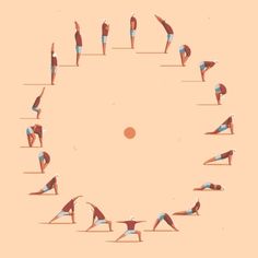 20 different yoga poses drawn for morning yoga routine Sun Salutation Yoga, Yoga Sun Salutation, Arte Yoga, Morning Yoga Routine, Surya Namaskar, Yoga World, Yoga Poster, Sup Yoga