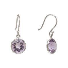 Sterling silver earrings feature beautifully faceted natural amethyst drops. Ready-to-wear earrings make great retail displays. Amethyst is the birthstone for February and is associated with the crown chakra. Metaphysically, it is said to increase intuition and help connect to a higher power. Faceted Amethyst Round Earrings, Increase Intuition, Retail Displays, Crown Chakra, Retail Display, Fish Hook, Ear Wire, Higher Power, Earring Gifts