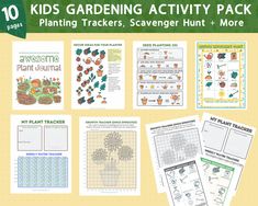 the gardening activity pack includes plants, flowers and other activities to help kids learn how to grow