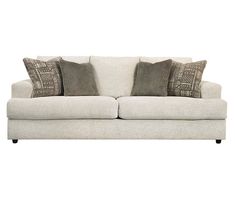 Signature Design By Ashley Soletren Stone Sofa - Big Lots Soletren Sofa, Queen Sofa Sleeper, Queen Memory Foam Mattress, Chenille Throw Pillows, Chenille Throw, Sofa Sleeper, Ashley Furniture Homestore, Contemporary Sofa, Living Room Furniture Sofas