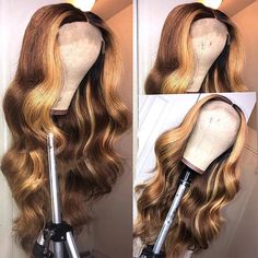 P4/27 Honey Blonde Body Wave Wig, Ishow Beauty 13x4 Highlight Ombre Br – IshowHair Wigs Body Wave, Highlight Wig, Honey Hair Color, Color Rubio, Long Human Hair Wigs, Honey Blonde Highlights, Blonde Lace Front Wigs, Natural Human Hair, Ombre Wigs