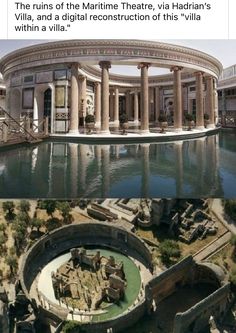 the ruins of the maritime theatre, via hadrian's villa and a digital reconstruction of this villa