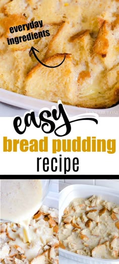 easy bread pudding recipe in a casserole dish