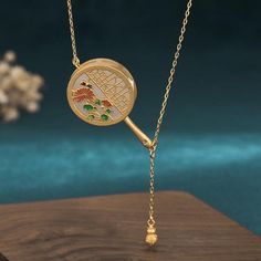 Comfortable, One of Kind. Necklaces online shop,|Chinese Traditional|Necklaces|Enamel|Female|Gold Necklace Gold Indian, Necklaces To Make, Chinese Bracelet, Bracelets To Make, Chinese Fan, Necklace Aesthetic, Fan Necklace, Chinese Jewelry, Golden Necklace