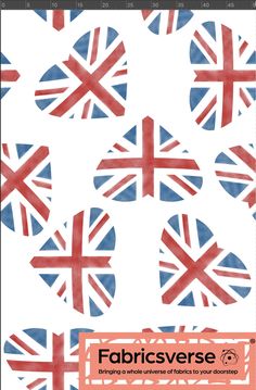 the british flag pattern is shown in red, white and blue