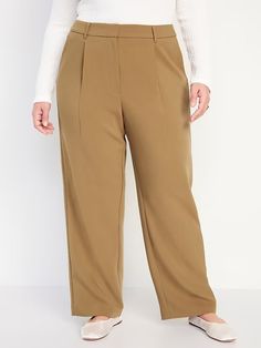 Extra High-Waisted Taylor Wide-Leg Trouser Suit Pants | Old Navy Business Casual High Waist Bottoms With Elastic Waistband, Business Casual High-waist Bottoms With Elastic Waistband, High-waist Bottoms With Elastic Waistband For Work, High Waist Bottoms With Elastic Waistband For Work, Versatile Business Casual Pants With Elastic Waistband, Versatile Wide Leg Pants For Business Casual With Pockets, Chic Wide-leg Work Pants With Pockets, Relaxed Fit Office Bottoms With Pockets, High-waist Work Pants With Hip Pockets