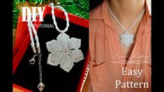 an easy crochet snowflake necklace pattern with instructions