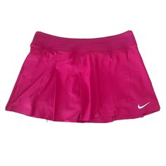 NEW Women's Nike Court Power Premier Pink Fuscia Tennis Skirt Skort Sz Large Pink Skirt With Built-in Shorts, Pink Skirted Skort With Pockets, Pink Stretch Mini Skirt With Pockets, Pink Skirted Skirt With Built-in Shorts, Pink Tennis Skirt With Pockets For Spring, Pink Skort With Built-in Shorts, Pink Skirt Bottoms With Built-in Shorts, Pink Short Skirt With Built-in Shorts, Pink Skirted Bottoms With Pockets