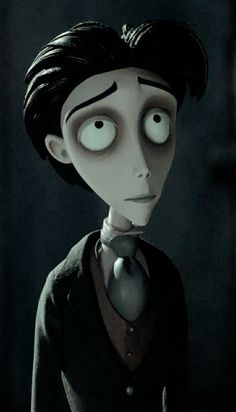 an animated character with big eyes and dark hair