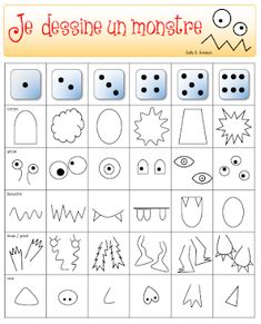 an image of different shapes and sizes for children's drawings, with the words je des