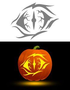 a pumpkin with an evil eye on it