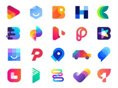 the colorful icons are arranged in different shapes and sizes, including letters, numbers, and symbols