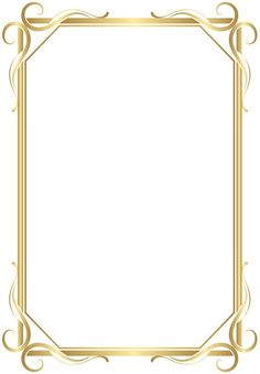 an ornate gold frame with scrolls on white background