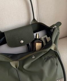 Stella Alonso | Twisted Lies | Ana Huang Longchamp Le Pliage Green, Bag Aesthetic, What In My Bag