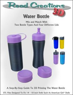 the instructions for how to make a water bottle with two cups and four different lids